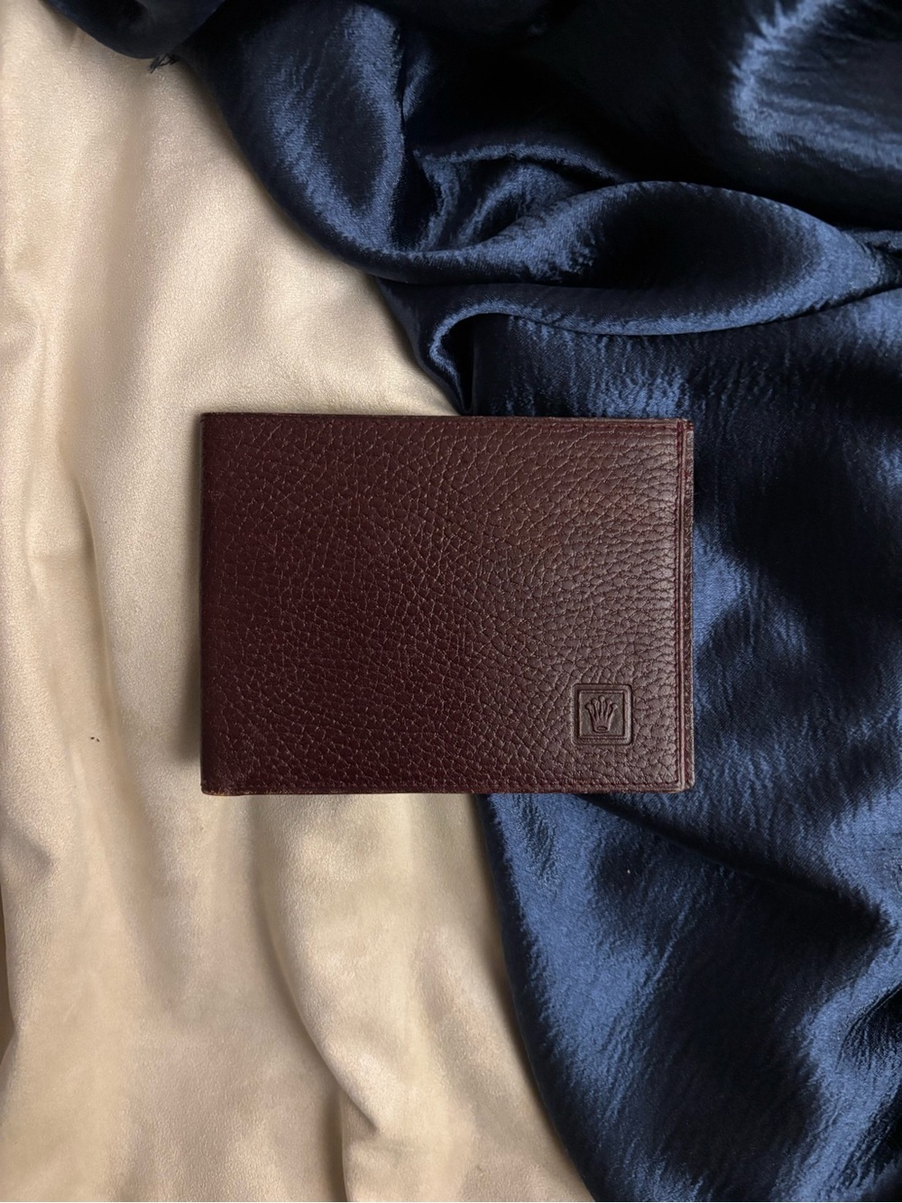 Rolex Men's Card Wallet in Deep Burgundy